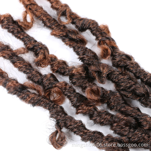 Wholesale 18inches wig chemical fiber crochet hair female butterfly curly braid African dirty braid Butterfly locs hair